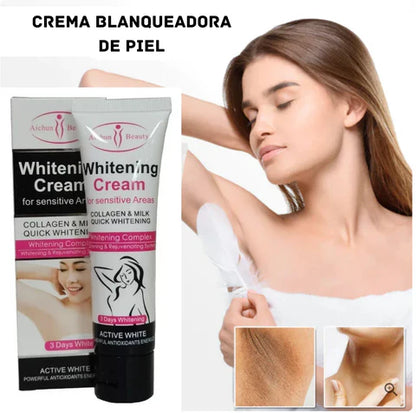 ✨ Crema Aclaradora para Axilas, Rostro, Rodillas, Manos y Cuello: ¡Revela Tu Piel Radiante con la fórmula COLÁGENO + LECHE! ✨