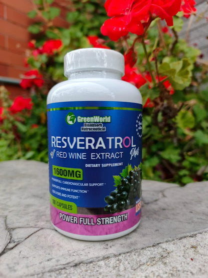 🌿 Resveratrol 1600mg: 90 Cápsulas de Pura Juventud y Vitalidad 🌿 + Envío Gratis!🚚✨